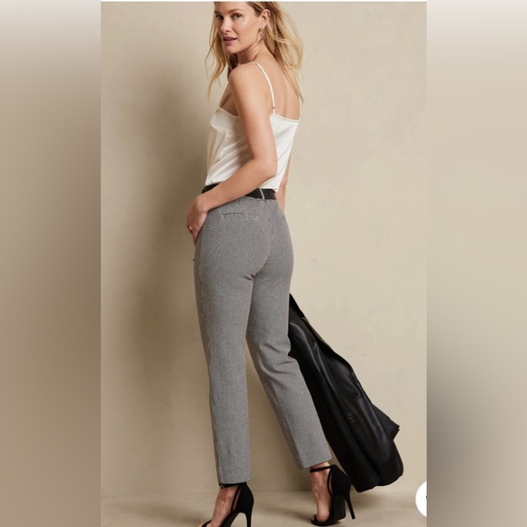 Banana Republic Sloan Mid-rise Slim Ankle Houndstooth Slack - Picture 1 of 6